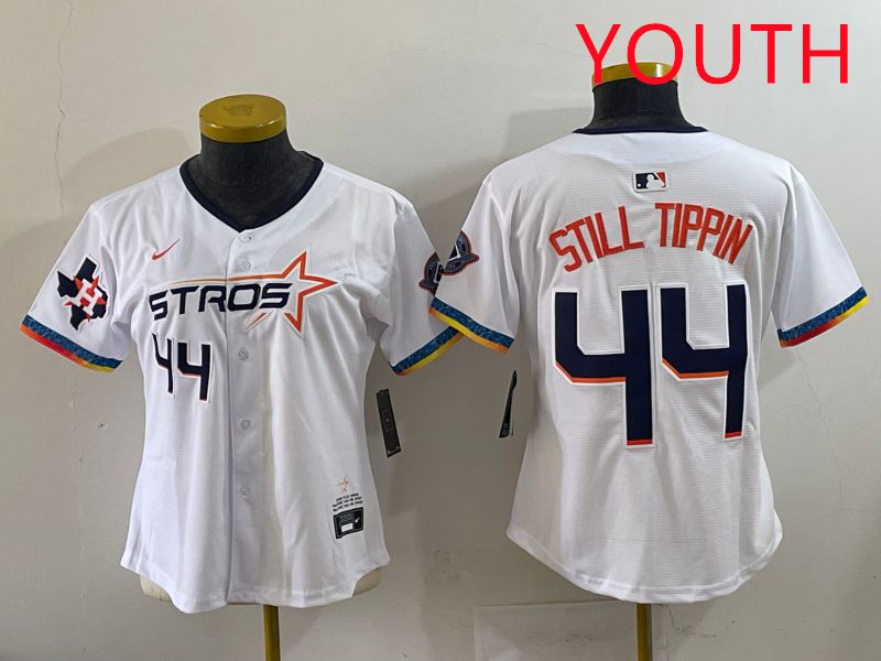 Youth Houston Astros #44 Still Tippin White Four generations Joint Name 2025 Nike MLB Jersey style 8->youth mlb jersey->Youth Jersey